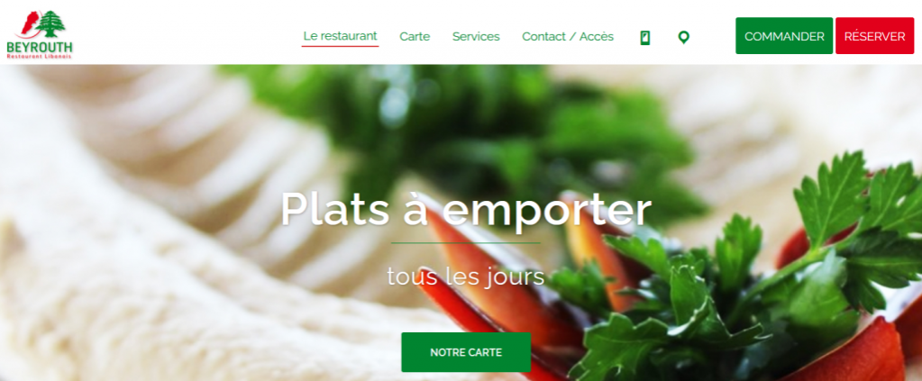 screenshot du site restaurant-beyrouth-montpellier