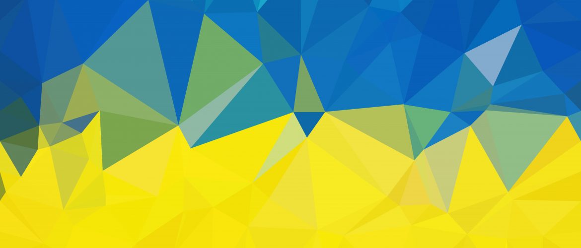 Image de fond polygones bleus et jaunes